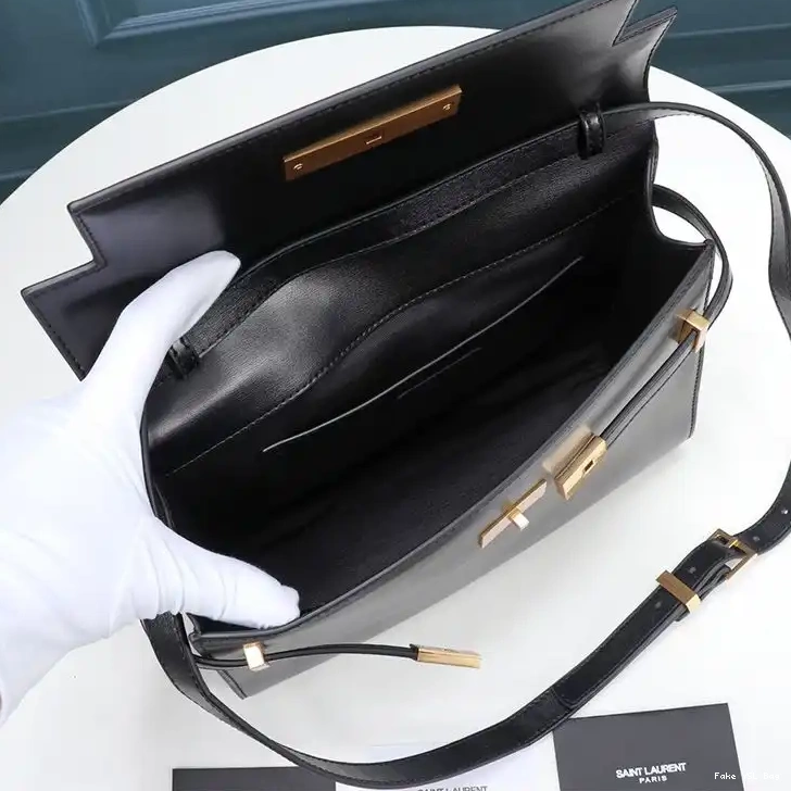 CHEAP Shoulder Black Manhattan Saint Gold Laurent Leather In Smooth Bag 0324